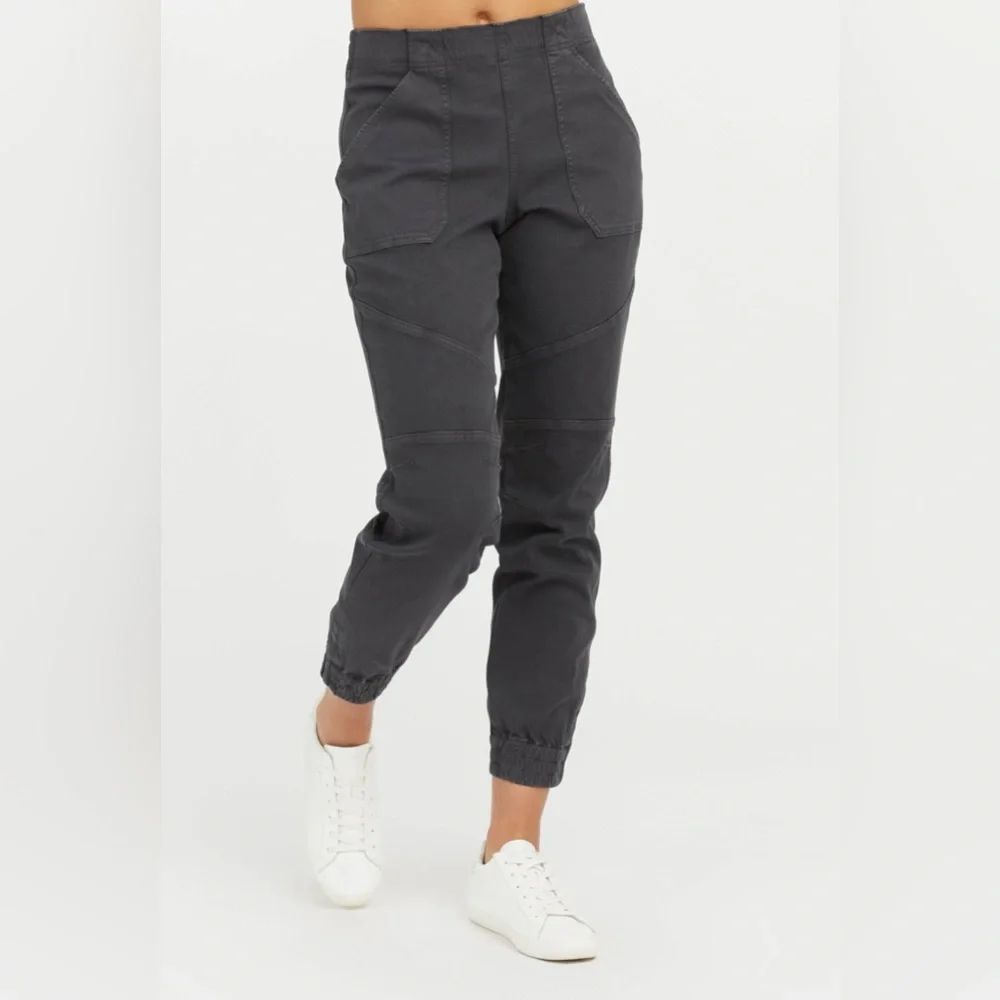SPANX Stretch Twill Cargo Jogger Dark Gray/Charcoal Size M Womens - Picture 2 of 8